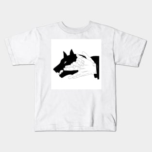 Devine Dog Hand Sign Kids T-Shirt